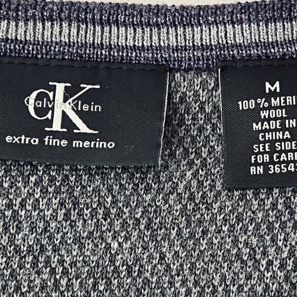 Calvin Klein Men Purple V-Neck Merino Wool Sweater Size M Lightweight Knit NWOT - Picture 7 of 9